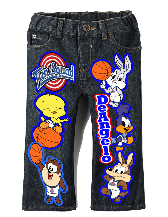 Space jam boys outfit - Space jam Denim Set-Boys Space jam denim set- Space jam Birthday outfit