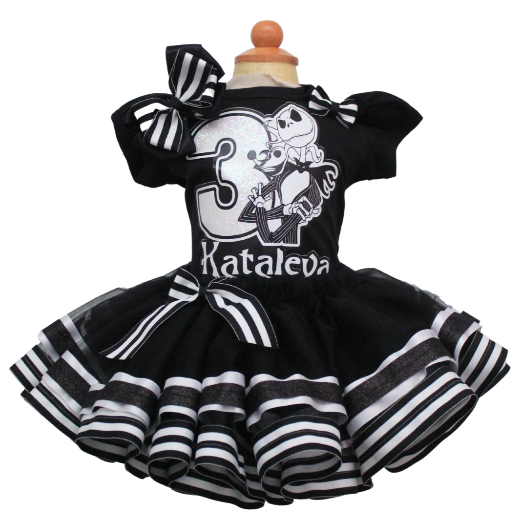 Jack skellington tutu set-Jack skellington outfit-Jack skellington dress-The Nightmare Before Christmas tutu set-The Nightmare Before Christmas birthday outfit