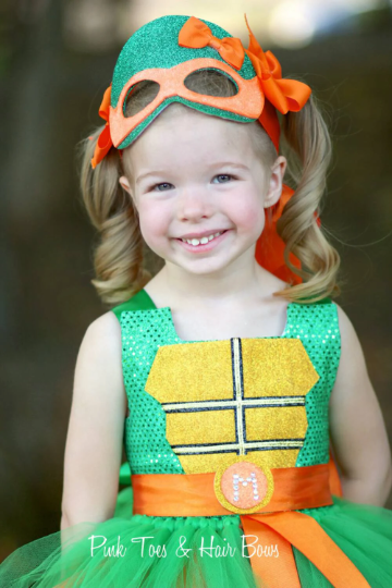 Teenage mutant ninja turtle costume- Michaelangelo tmnt costume- tmnt dress- tmnt tutu dress-tmnt tutu