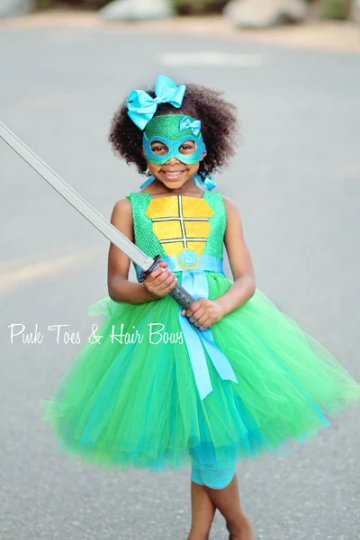 Teenage mutant ninja turtle costume- Leonardo tmnt costume- tmnt dress- tmnt tutu dress-tmnt tutu