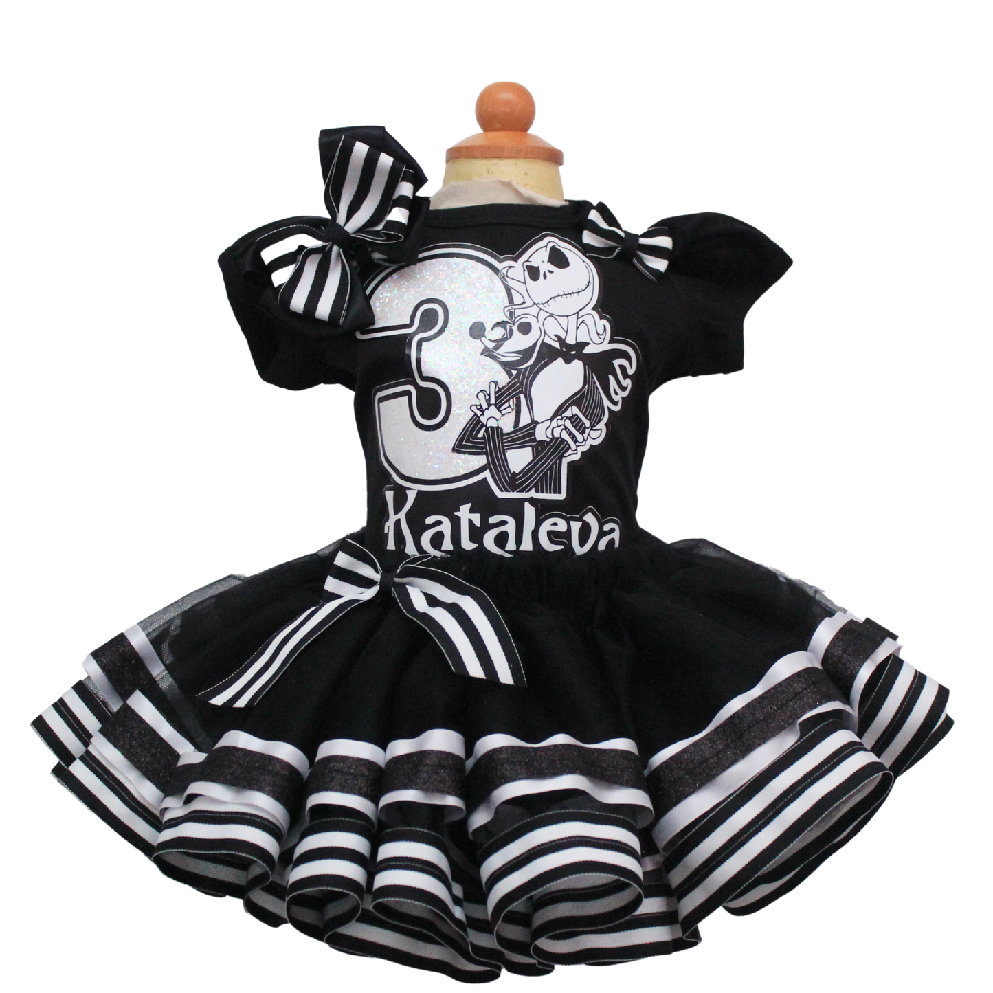 Jack skellington tutu set-Jack skellington outfit-Jack skellington dress-The Nightmare Before Christmas tutu set-The Nightmare Before Christmas birthday outfit
