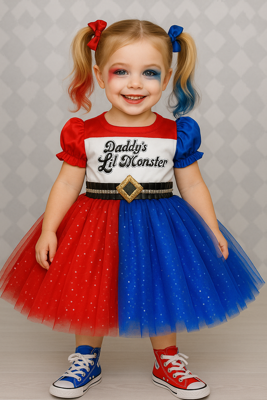 Harley Quinn Dress- Harley Quinn Costume-Harley quinn tutu dress