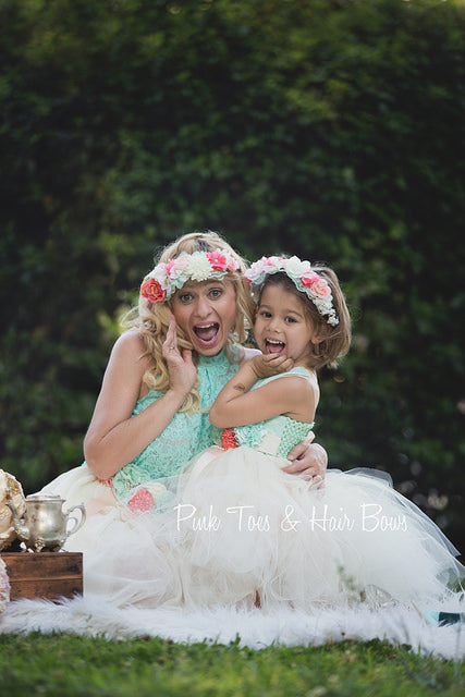 Mommy & Me Shabby Tea Party Couture S / 18-24M Mommy & Me Shabby Tea Party Couture S / 18-24M