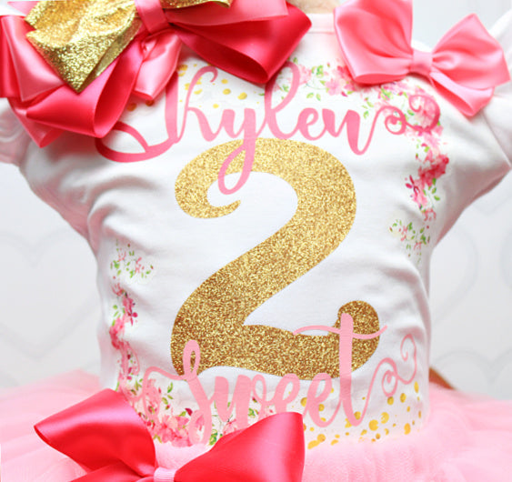 Birthday tutu set-birthday outfit-2 sweet tutu set- 2 sweet outfit