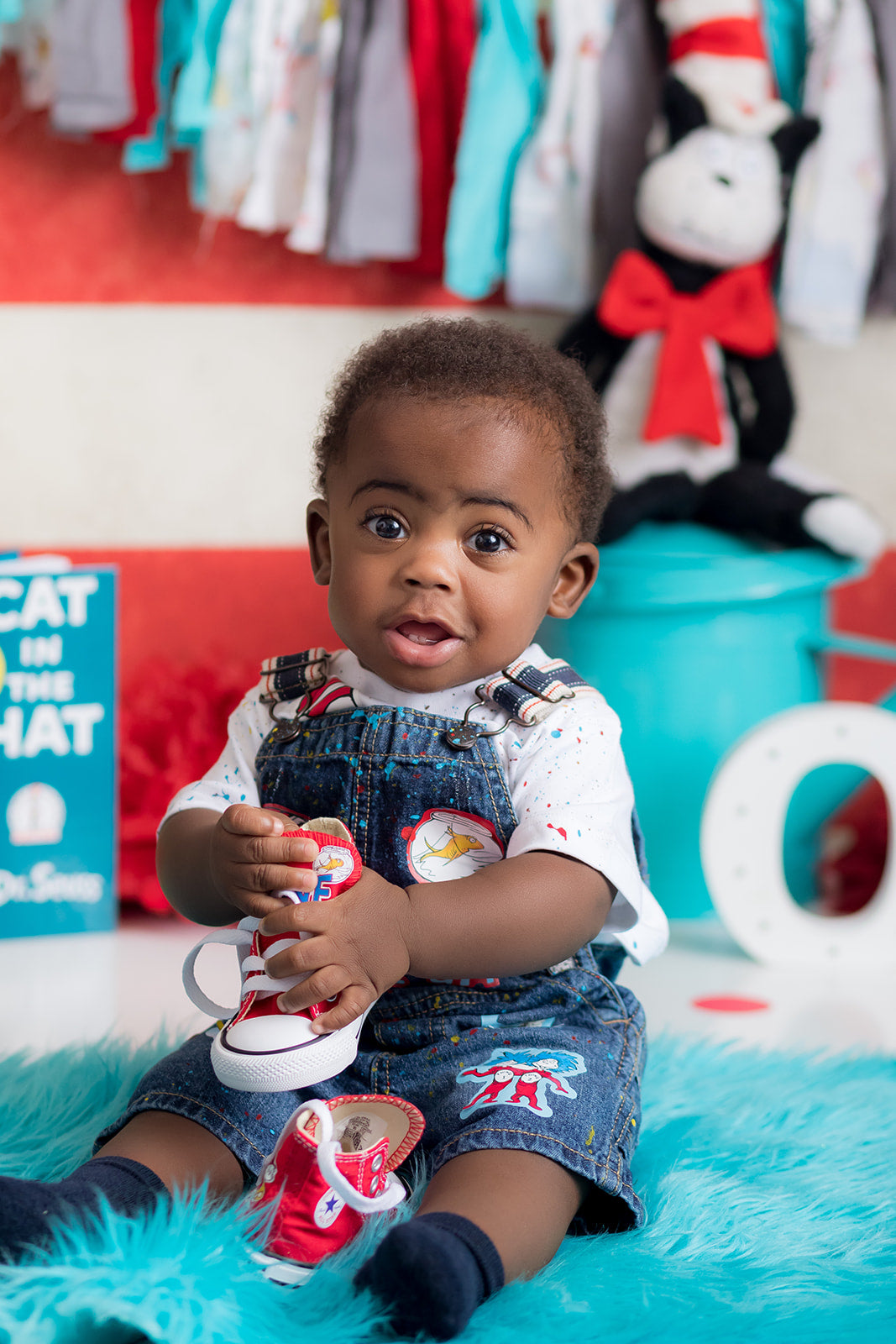 Cat in the hat Overalls- Cat in the hat Birthday Overalls-Cat in the hat Birthday outfit