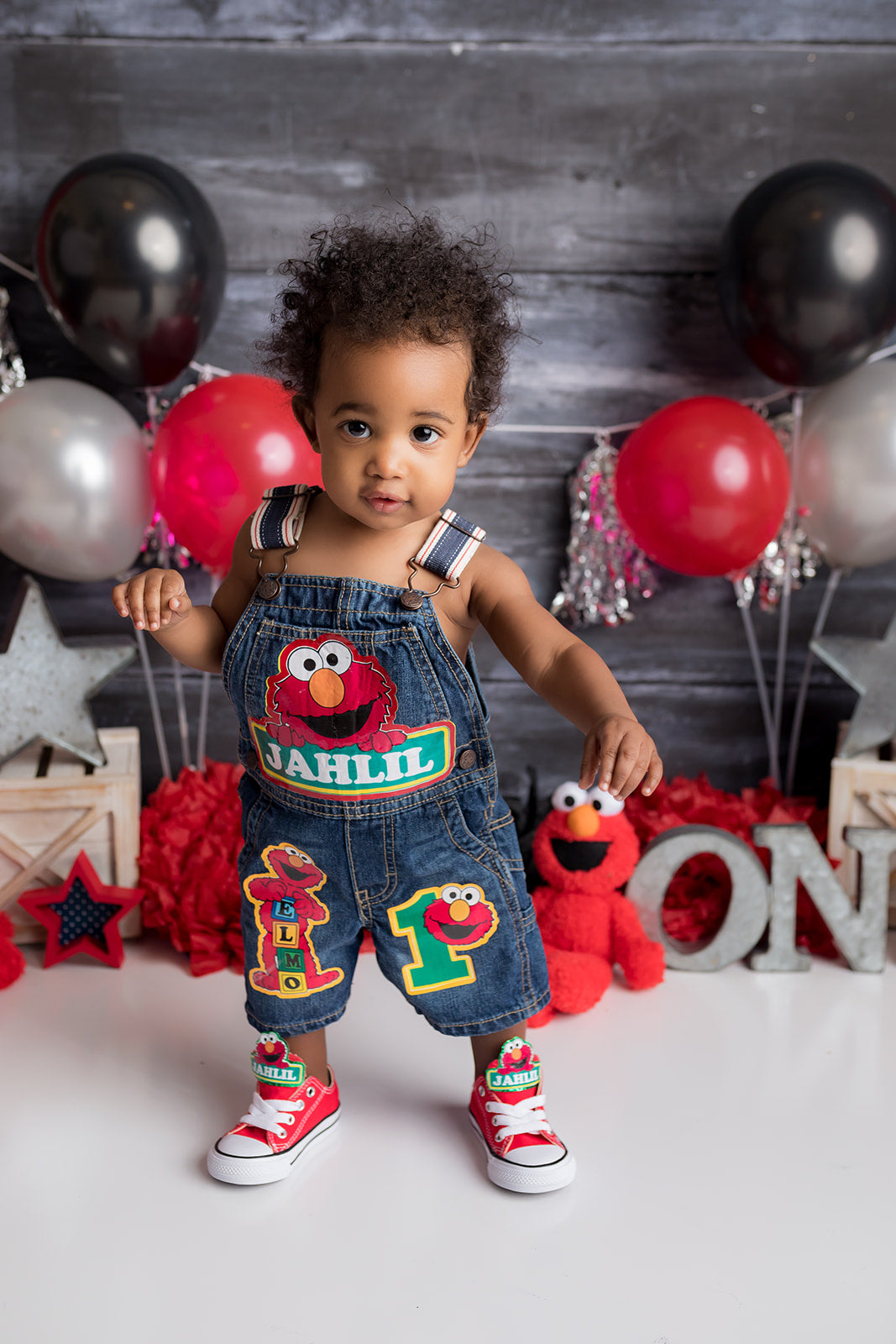 Elmo Overalls-Elmo Birthday Overalls-Elmo Birthday outfit