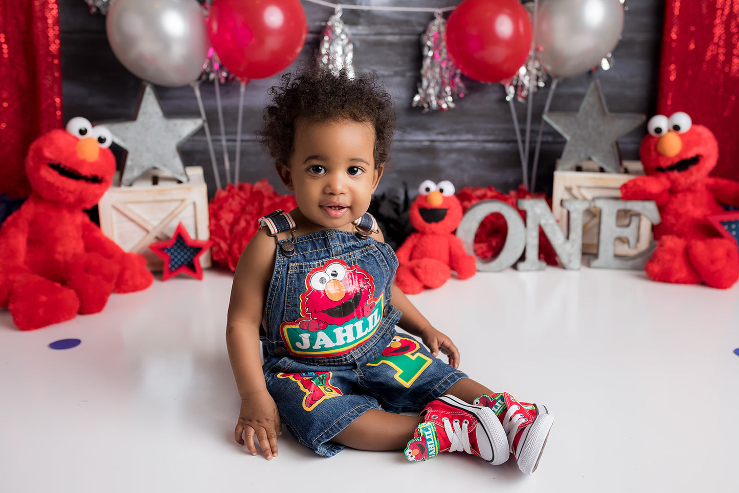 Elmo Overalls-Elmo Birthday Overalls-Elmo Birthday outfit