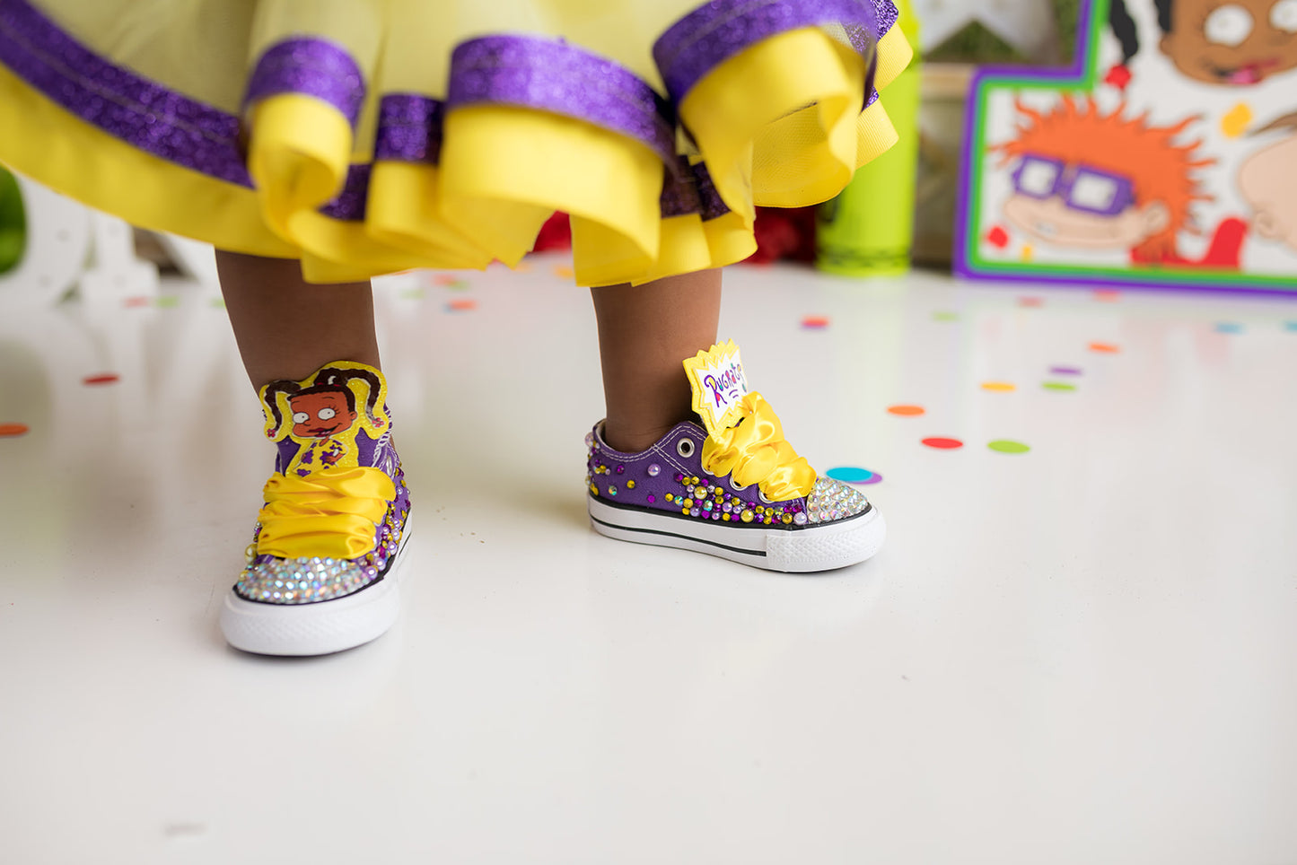 Rugrats shoes- Rugrats bling Converse-Girls rugrats Shoes-Susie bling shoes