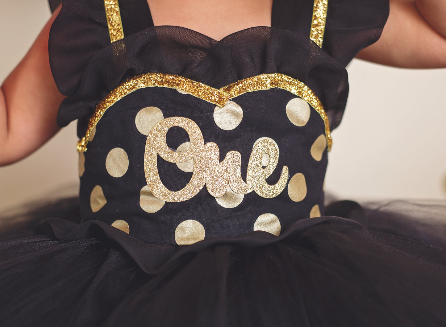 First birthday dress-first birthday tutu dress- Black And Gold Tutu Dress