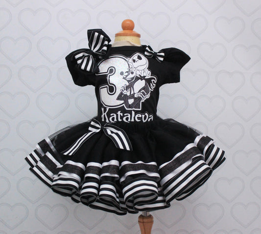 Jack skellington tutu set-Jack skellington outfit-Jack skellington dress-The Nightmare Before Christmas tutu set-The Nightmare Before Christmas birthday outfit