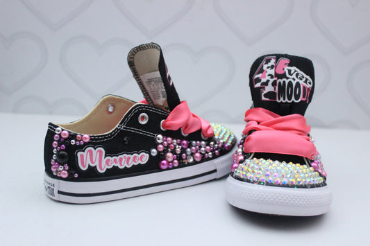 Cow shoes- Cow bling Converse-Cow converse shoes-Farm shoes