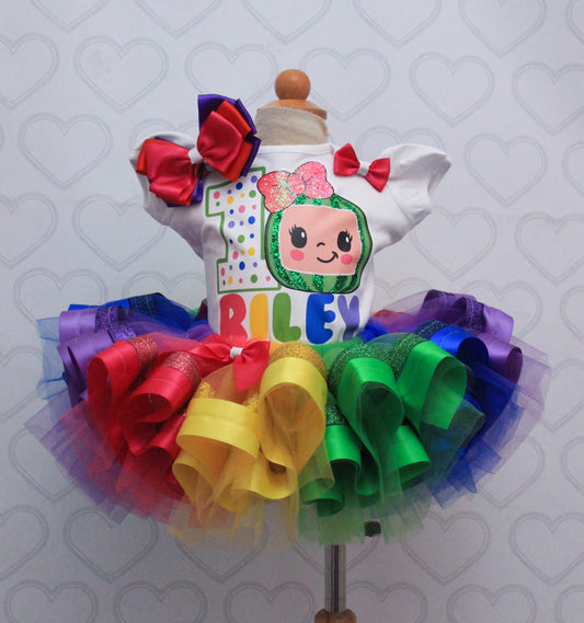 Cocomelon Tutu set- Cocomelon  outfit- Cocomelon  dress- Cocomelon  tutu