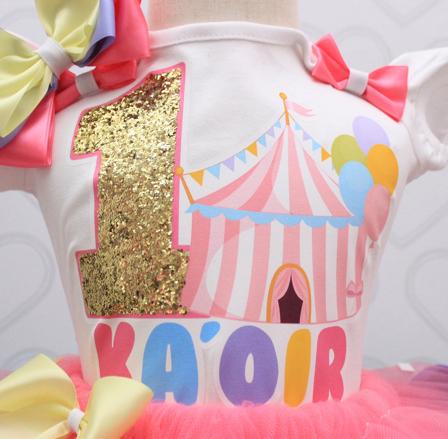 Circus tutu set- Circus outfit-Circus dress-Circus birthday outfit-Carnival birthday outfit-Pastel circus carnival tutu set