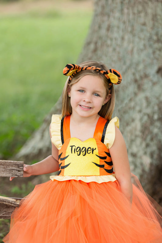 Tigger Costume- Tigger Tutu Dress- Tigger dress