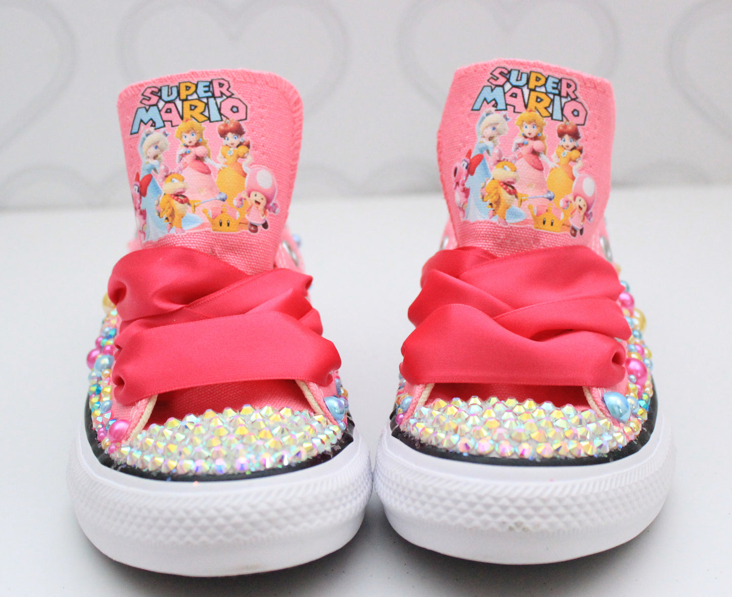 Super Mario shoes- Super Mario bling Converse-Girls Super Mario Shoes