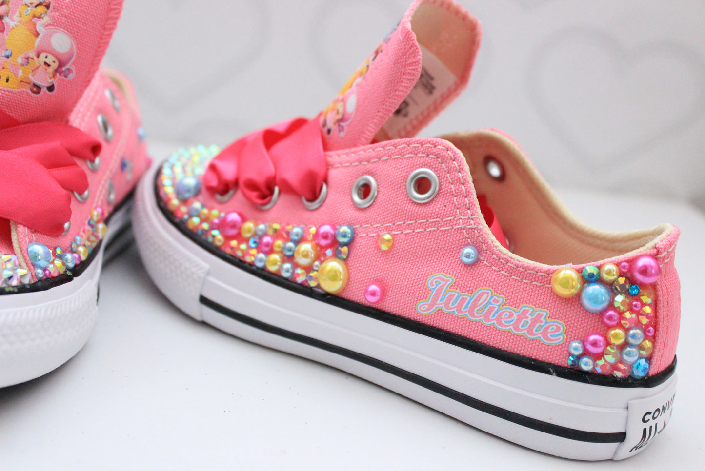 Super Mario shoes- Super Mario bling Converse-Girls Super Mario Shoes