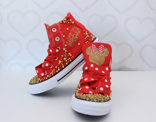 Minnie shoes- Minnie bling Converse-Girls Minnie Shoes-minnie converse