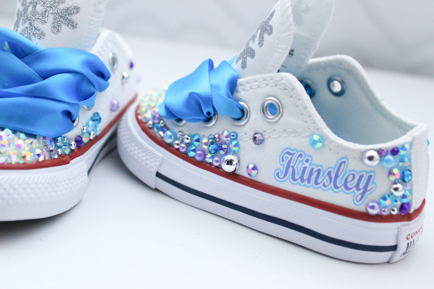 Winter Wonderland shoes- Winter Wonderland bling Converse-Girls Winter Wonderland Shoes-Snowflake shoes