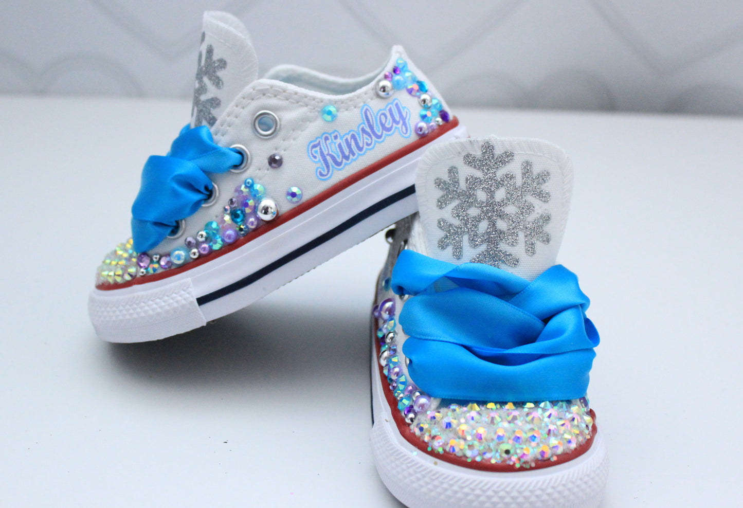 Winter Wonderland shoes- Winter Wonderland bling Converse-Girls Winter Wonderland Shoes-Snowflake shoes