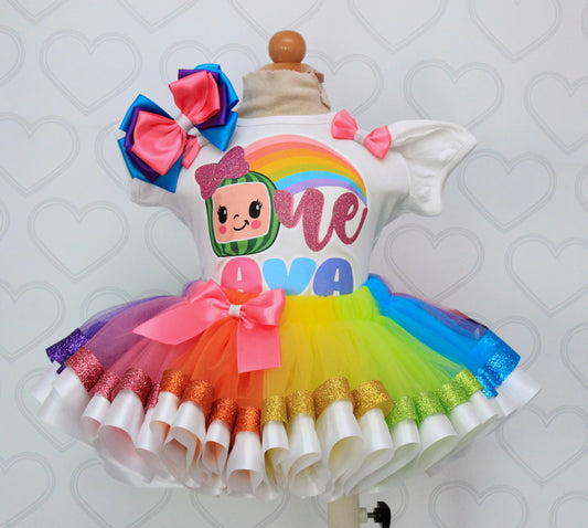 Cocomelon Tutu set- Cocomelon  outfit- Cocomelon  dress- Cocomelon  tutu