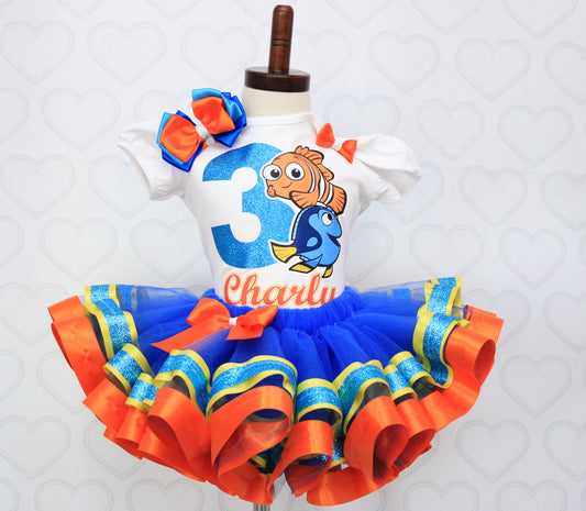 Finding Nemo tutu set-Finding Nemo outfit-Finding Nemo dress-Finding Dory tutu set