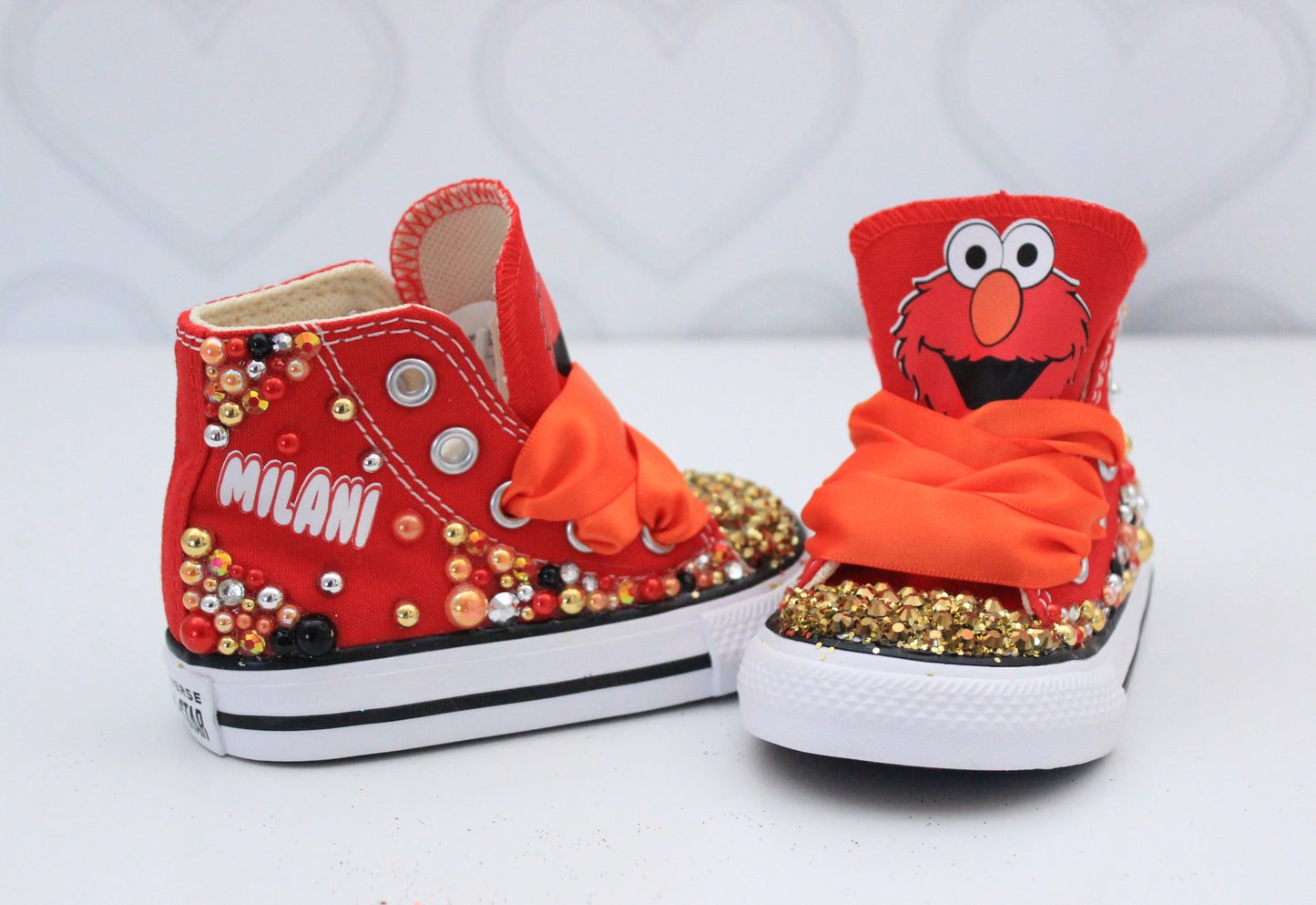 Elmo shoes- Elmo bling Converse-Girls elmo Shoes-sesame street shoes