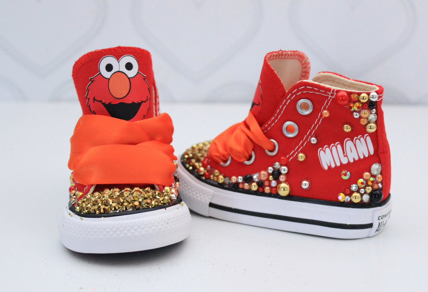 Elmo shoes- Elmo bling Converse-Girls elmo Shoes-sesame street shoes