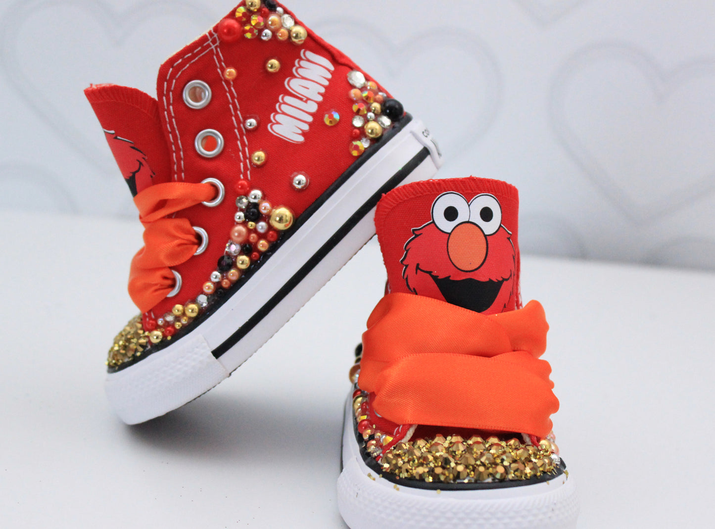 Elmo shoes- Elmo bling Converse-Girls elmo Shoes-sesame street shoes