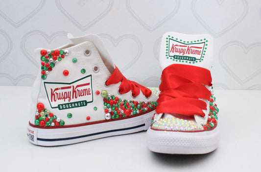 Krispy Kreme shoes- Krispy Kreme bling Converse-Girls Krispy Kreme Shoes- Krispy Kreme Converse