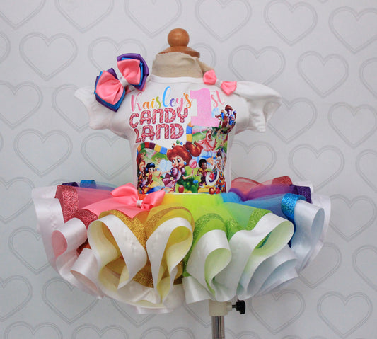Candy Land tutu set-Candy land outfit-Candy land dress