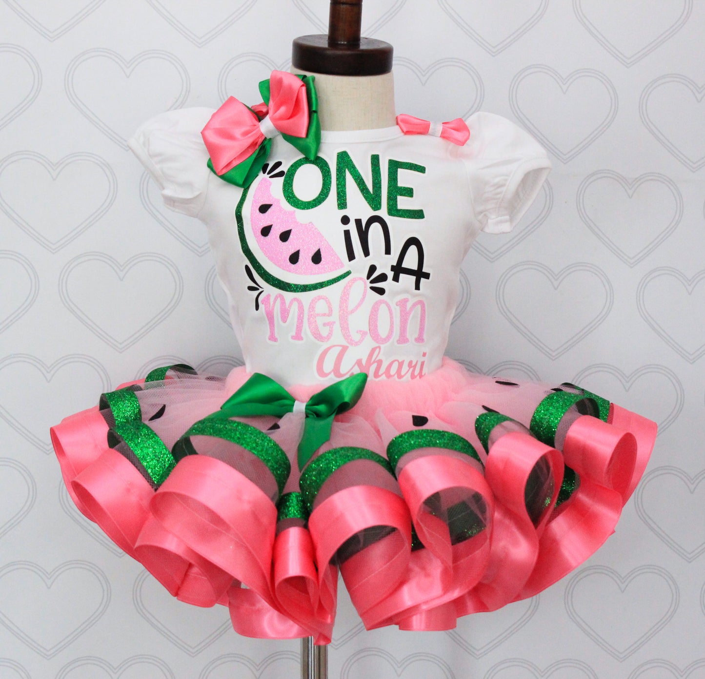 Watermelon tutu set-Watermelon outfit-Watermelon dress-One in a melon tutu set