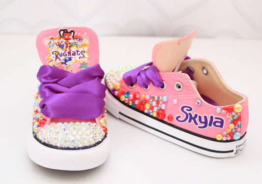 Rugrats shoes- Rugrats bling Converse-Girls Rugrats Shoes