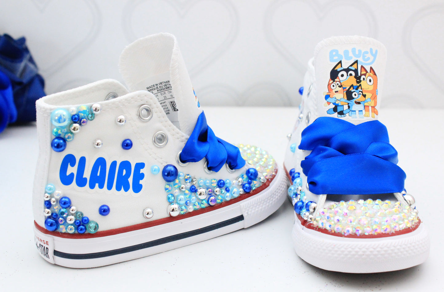 Bluey shoes- Bluey bling Converse-Girls Bluey Shoes- Bluey Converse
