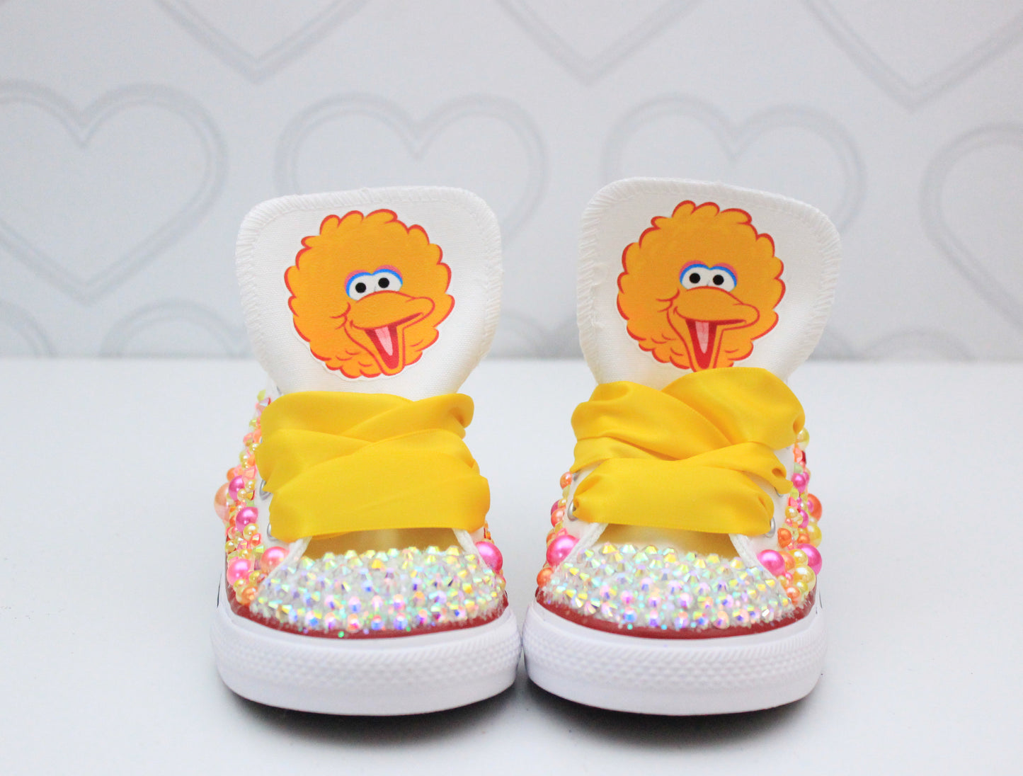 Big Bird shoes- Big Bird bling Converse-Girls Big Bird Shoes- Big Bird Converse