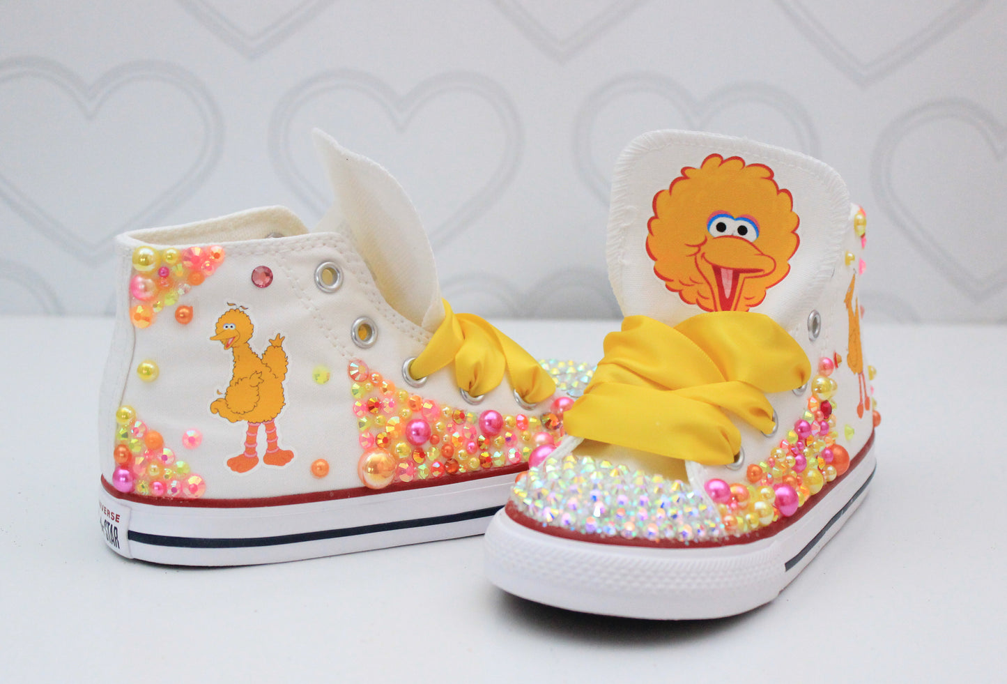 Big Bird shoes- Big Bird bling Converse-Girls Big Bird Shoes- Big Bird Converse