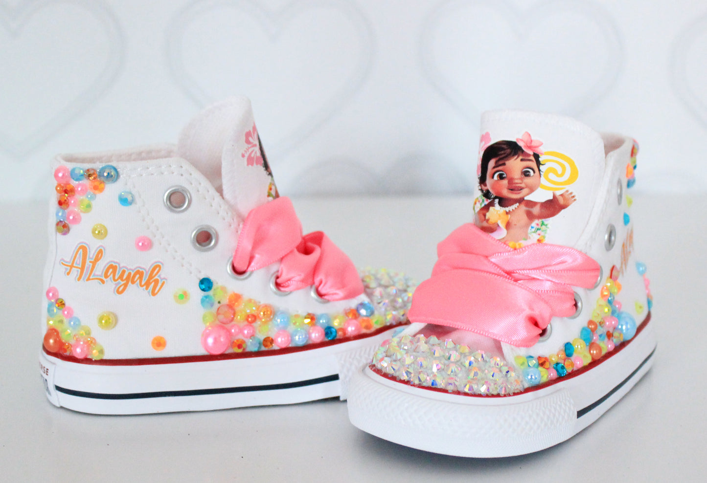Moana shoes- Moana bling Converse-Girls Moana Shoes-Moana Converse