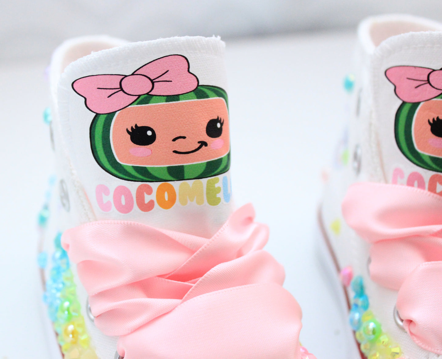 Cocomelon shoes- Cocomelon bling Converse-Girls Cocomelon Shoes-Cocomelon Converse