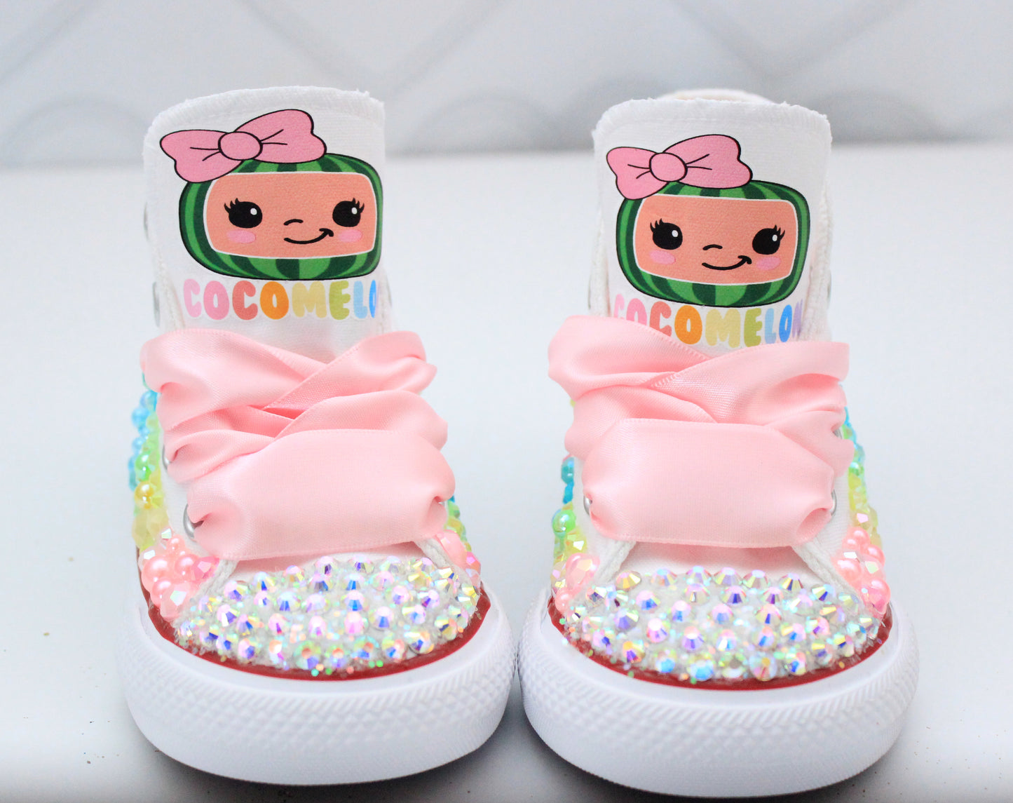 Cocomelon shoes- Cocomelon bling Converse-Girls Cocomelon Shoes-Cocomelon Converse