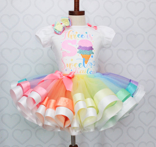 Three sweet tutu set-Three sweet outfit-Three sweet dress-Three is so sweet tutu set