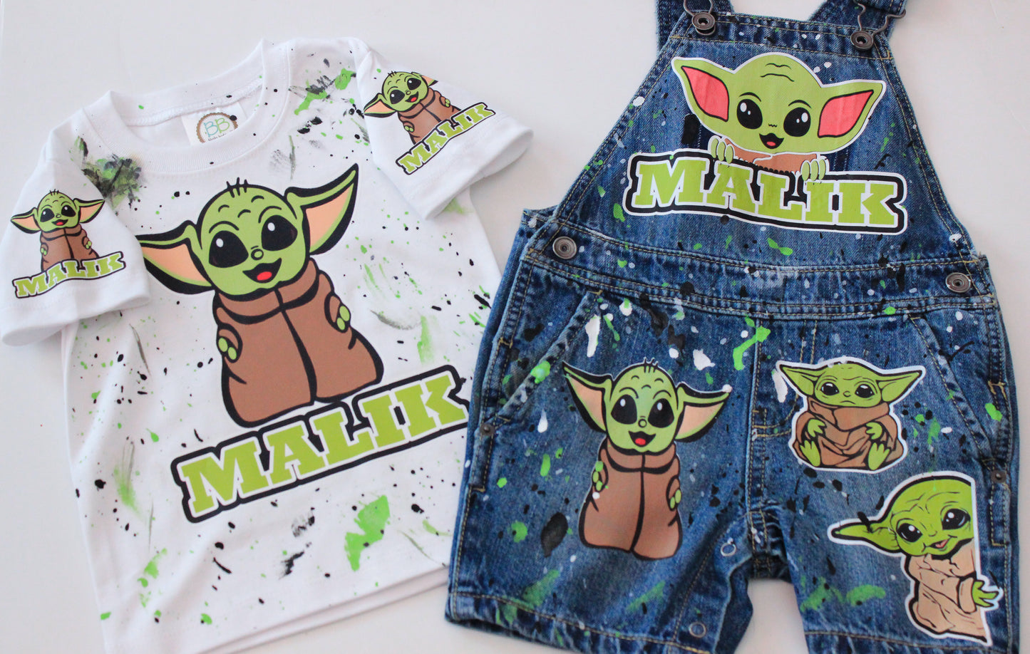 Baby Yoda Overalls-Baby Yoda  Birthday Overalls-Baby Yoda  Birthday outfit