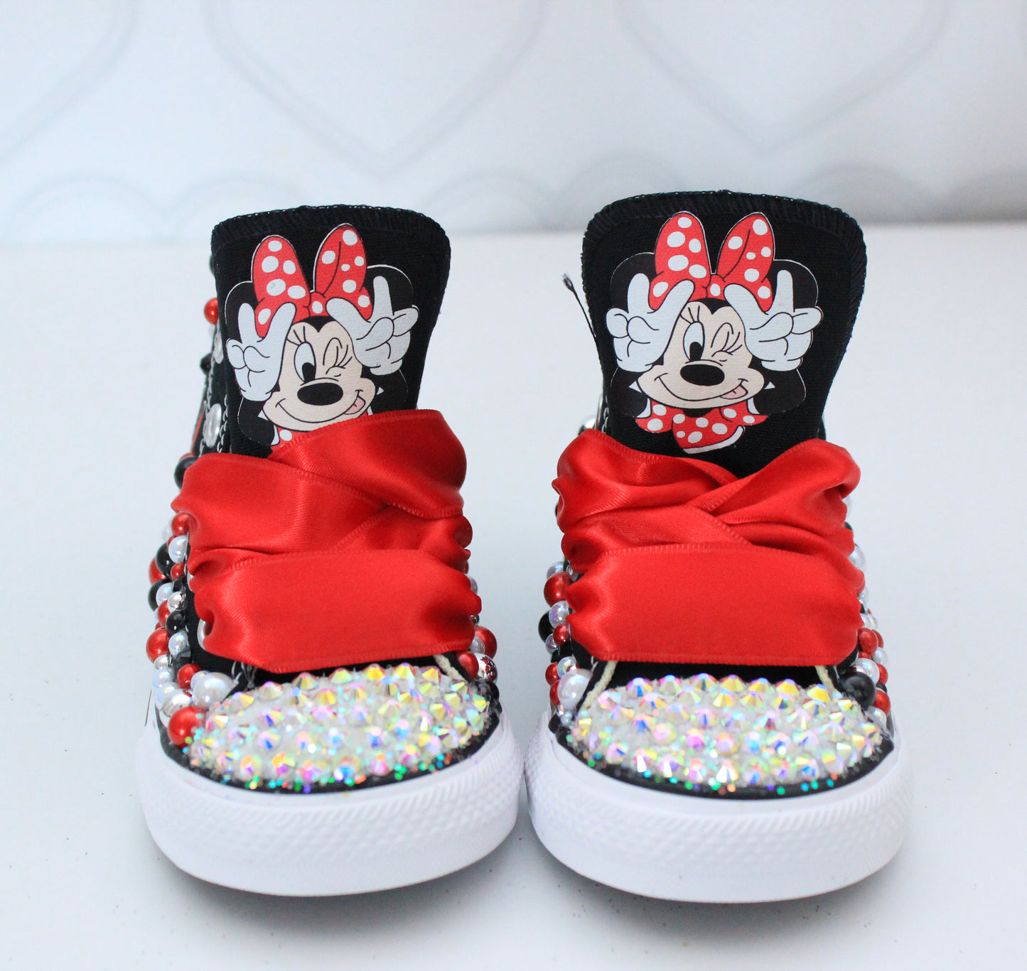 Minnie shoes- Minnie bling Converse-Girls Minnie Shoes