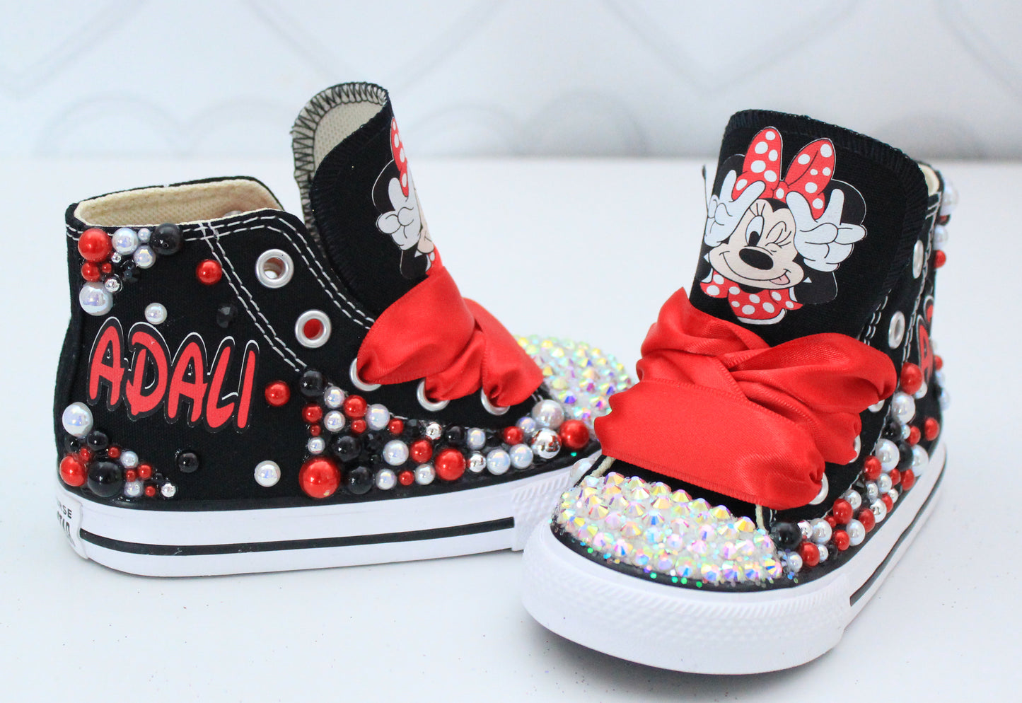 Minnie shoes- Minnie bling Converse-Girls Minnie Shoes