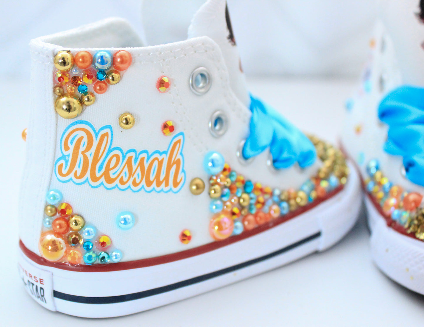 Moana shoes- Moana bling Converse-Girls Moana Shoes-Moana Converse