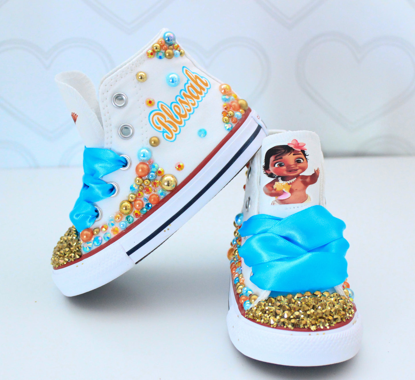 Moana shoes- Moana bling Converse-Girls Moana Shoes-Moana Converse