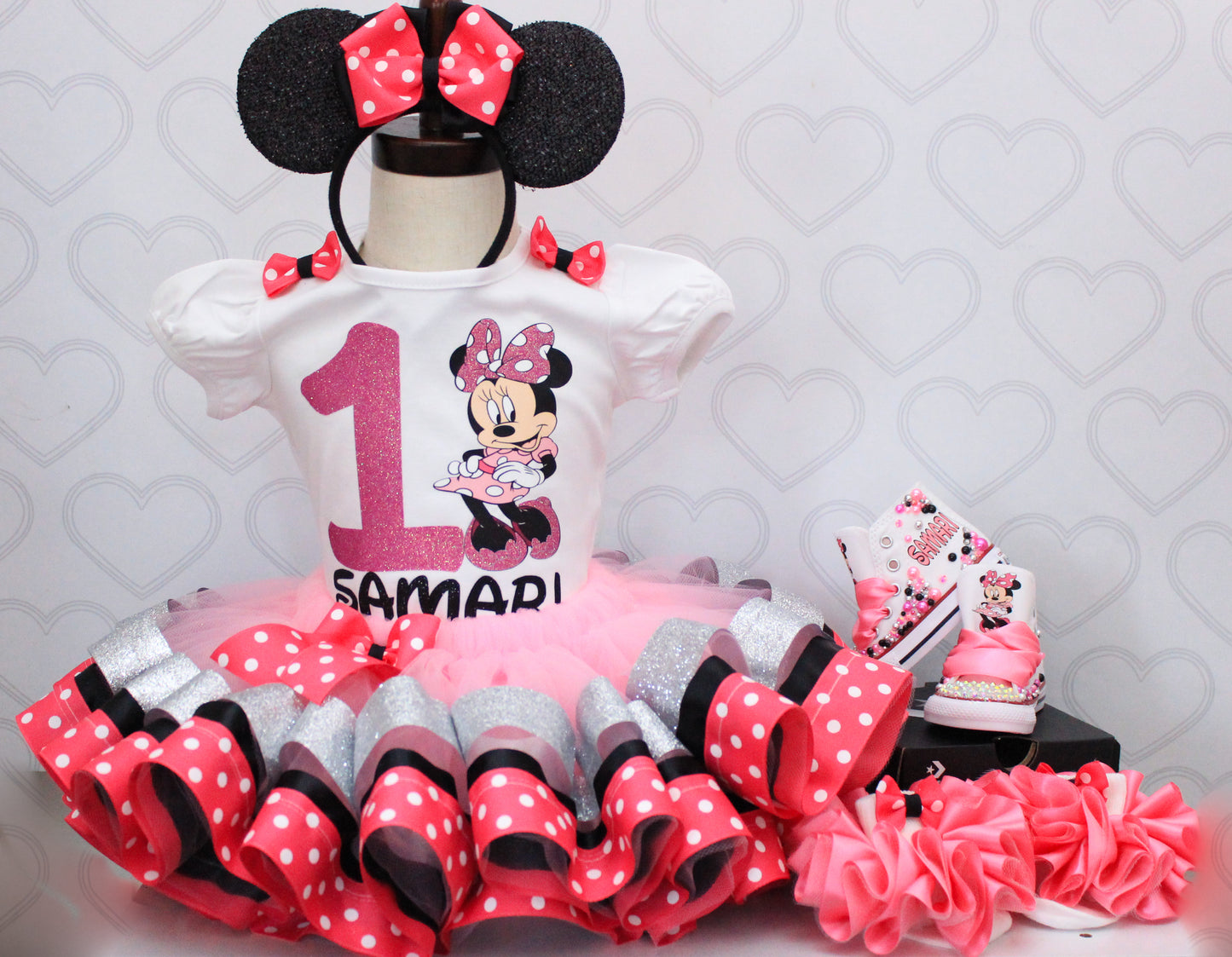 Minnie Mouse shoes- Minnie Mouse bling Converse-Girls Minnie Mouse Shoes- Minnie Mouse Converse
