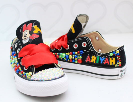 Minnie shoes- Minnie bling Converse-Girls Minnie Shoes