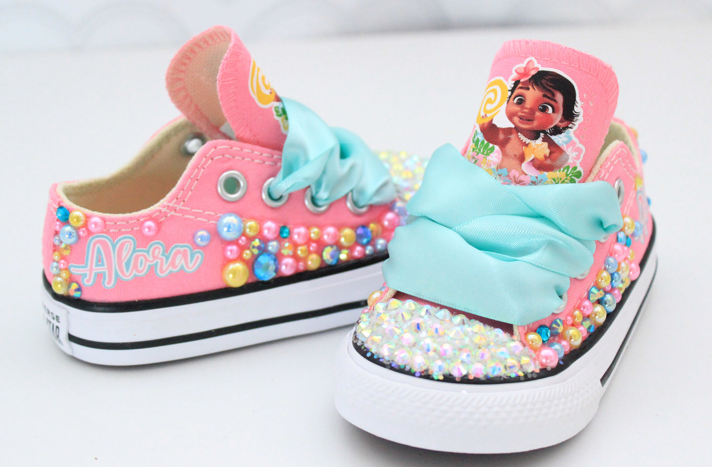 Moana shoes- Moana bling Converse-Girls Moana Shoes-Moana converse