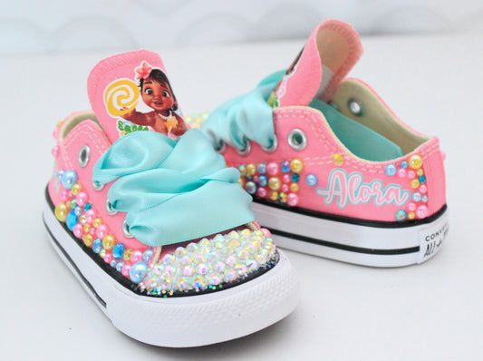 Moana shoes- Moana bling Converse-Girls Moana Shoes-Moana converse