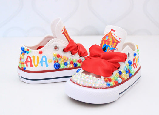 Circus shoes- Circus bling Converse-Girls Circus Shoes-Carnival Converse- Circus Converse