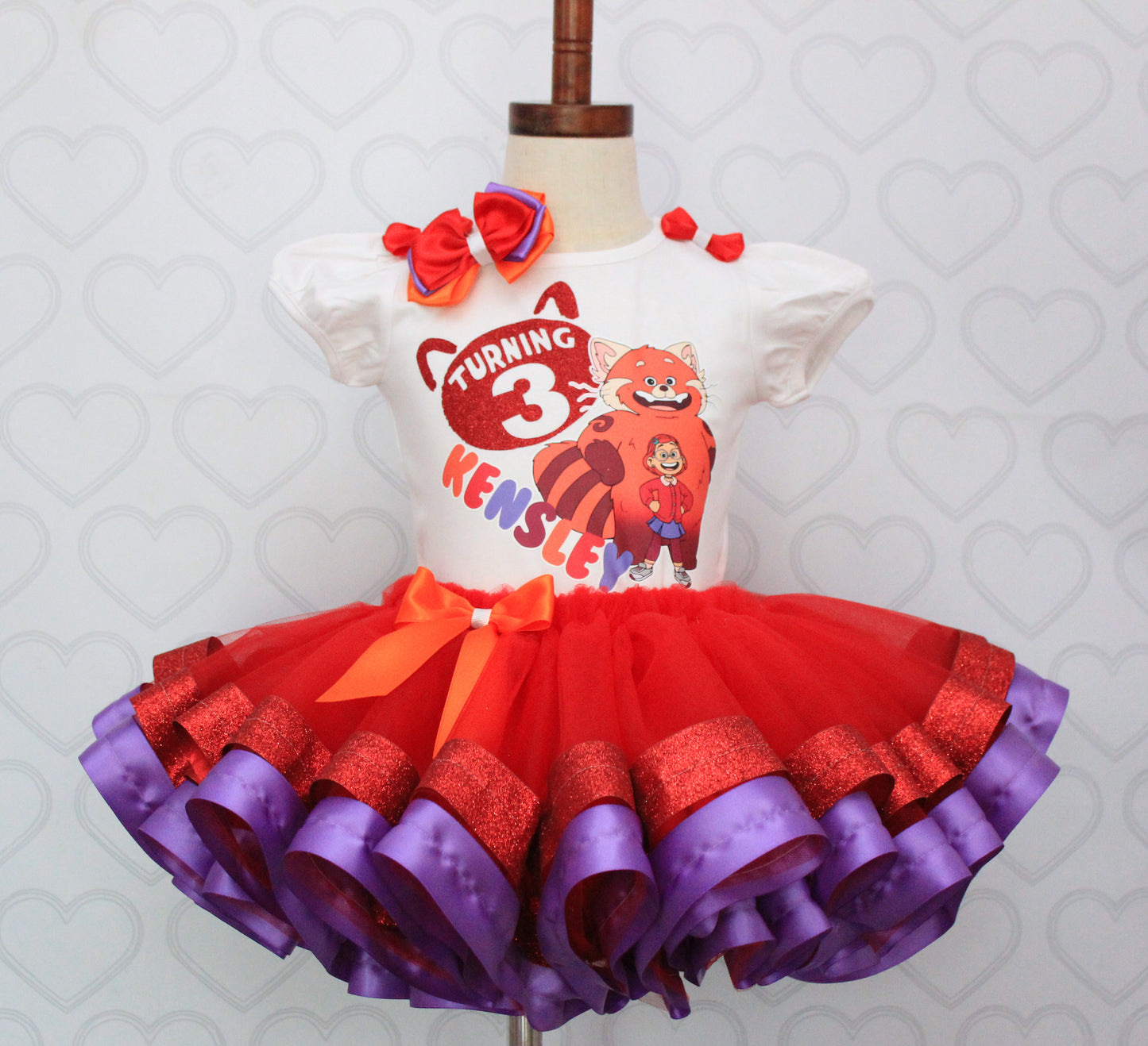 Turning Red tutu set-Turning Red outfit-Turning Red dress-Turning red birthday